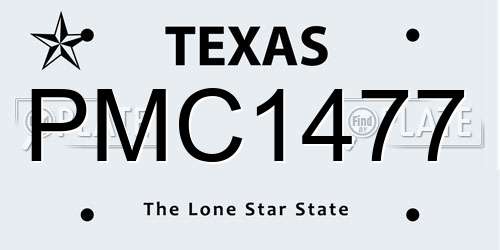 PMC1477 Texas License Plate