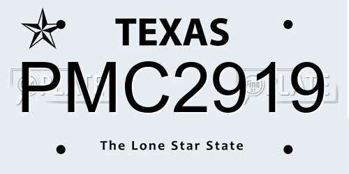 PMC2919 Texas License Plate