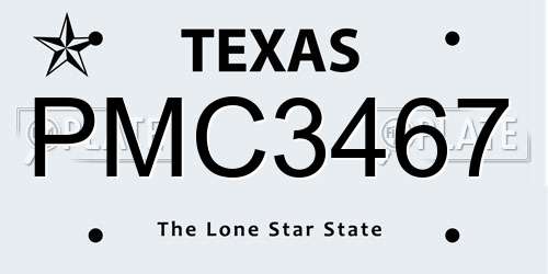 PMC3467 Texas License Plate