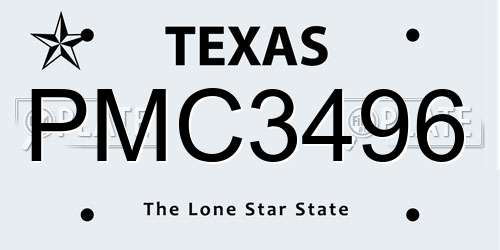 PMC3496 Texas License Plate