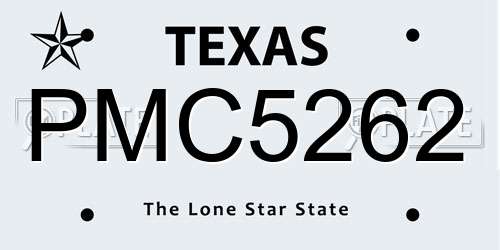 PMC5262 Texas License Plate