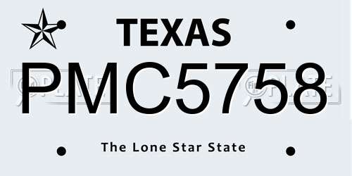 PMC5758 Texas License Plate