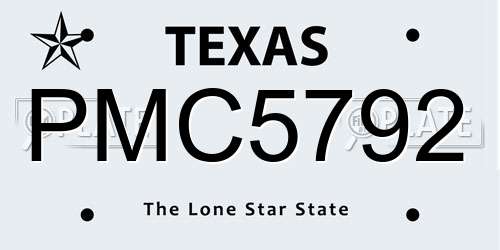PMC5792 Texas License Plate