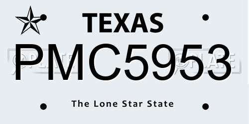 PMC5953 Texas License Plate
