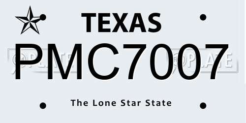 PMC7007 Texas License Plate