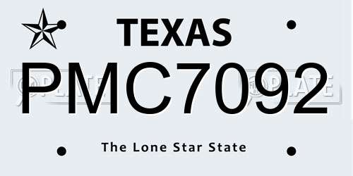 PMC7092 Texas License Plate