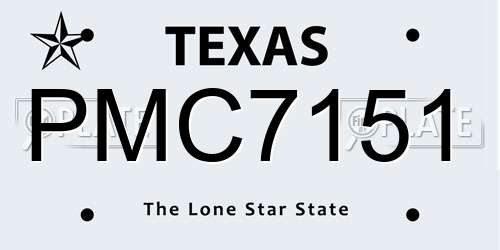 PMC7151 Texas License Plate