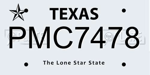 PMC7478 Texas License Plate