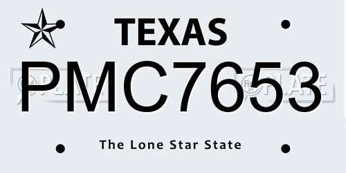 PMC7653 Texas License Plate