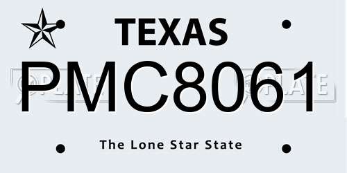 PMC8061 Texas License Plate