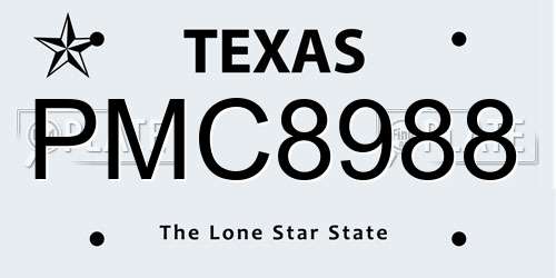 PMC8988 Texas License Plate
