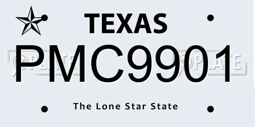 PMC9901 Texas License Plate