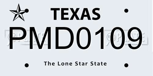 PMD0109 Texas License Plate