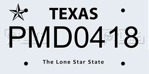PMD0418 Texas License Plate