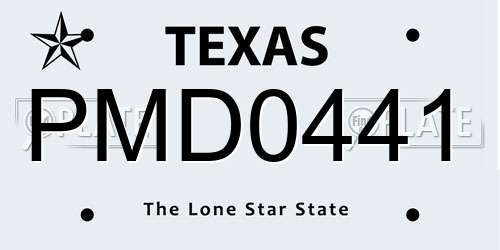 PMD0441 Texas License Plate