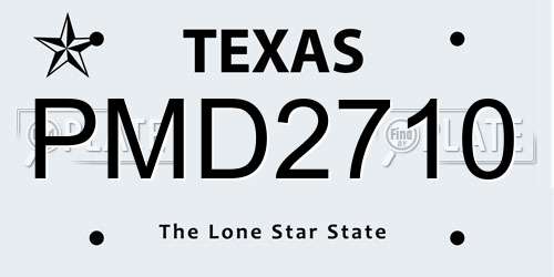 PMD2710 Texas License Plate