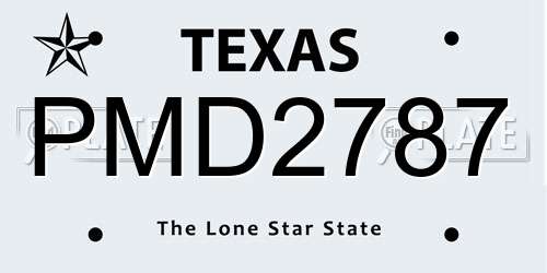 PMD2787 Texas License Plate