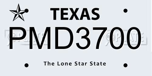 PMD3700 Texas License Plate