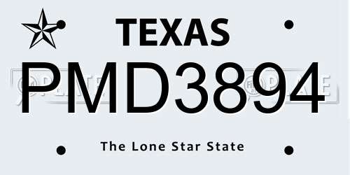 PMD3894 Texas License Plate
