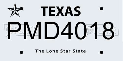 PMD4018 Texas License Plate