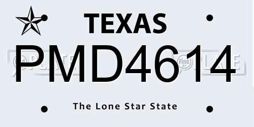 PMD4614 Texas License Plate