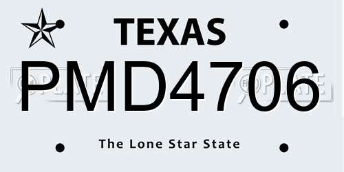 PMD4706 Texas License Plate