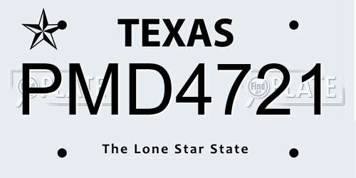 PMD4721 Texas License Plate
