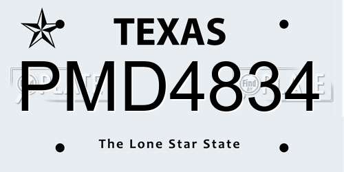 PMD4834 Texas License Plate