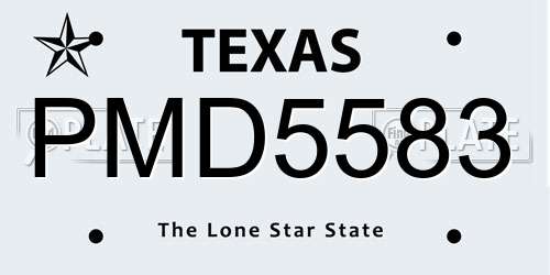 PMD5583 Texas License Plate
