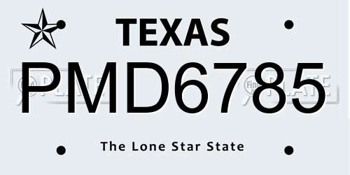 PMD6785 Texas License Plate