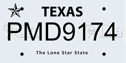PMD9174 Texas License Plate