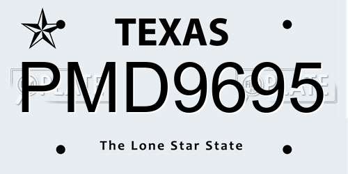 PMD9695 Texas License Plate