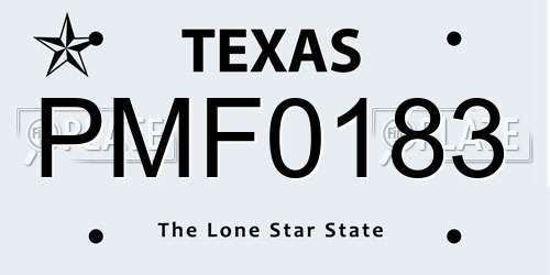 PMF0183 Texas License Plate