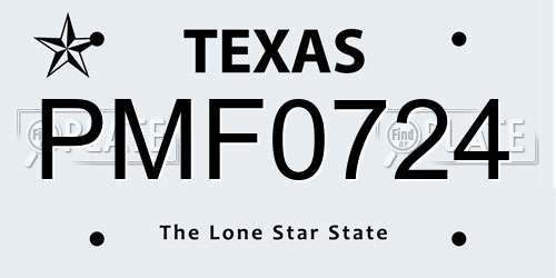 PMF0724 Texas License Plate