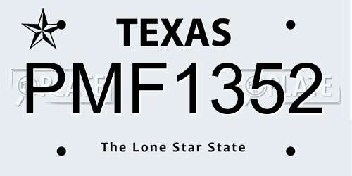 PMF1352 Texas License Plate