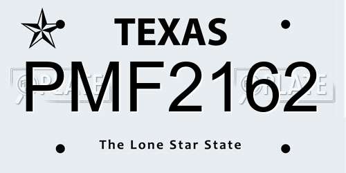 PMF2162 Texas License Plate