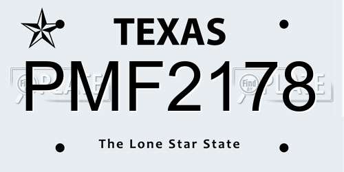 PMF2178 Texas License Plate