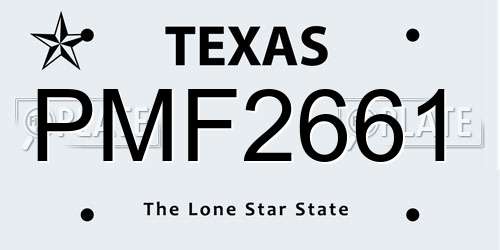 PMF2661 Texas License Plate