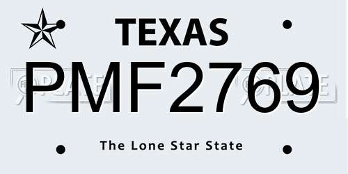 PMF2769 Texas License Plate