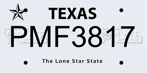 PMF3817 Texas License Plate