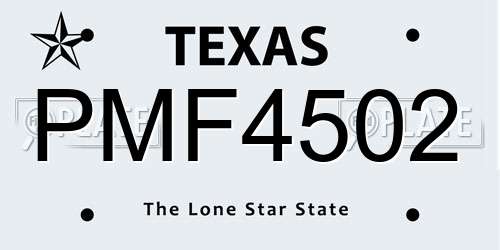PMF4502 Texas License Plate