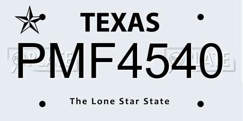 PMF4540 Texas License Plate