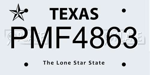 PMF4863 Texas License Plate