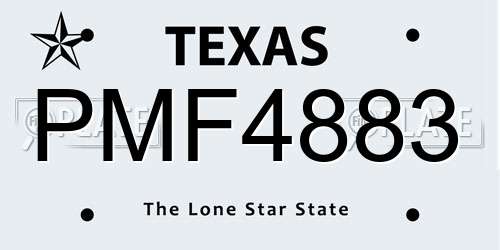PMF4883 Texas License Plate