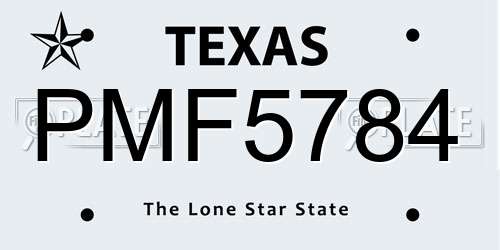 PMF5784 Texas License Plate