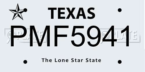 PMF5941 Texas License Plate