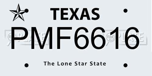 PMF6616 Texas License Plate