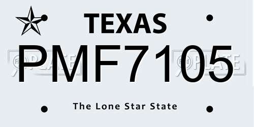PMF7105 Texas License Plate