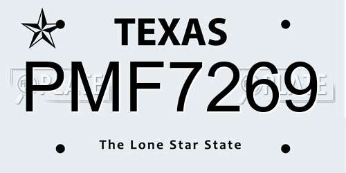 PMF7269 Texas License Plate