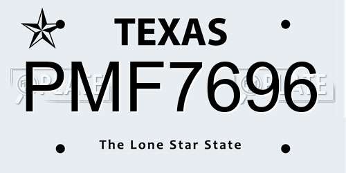 PMF7696 Texas License Plate